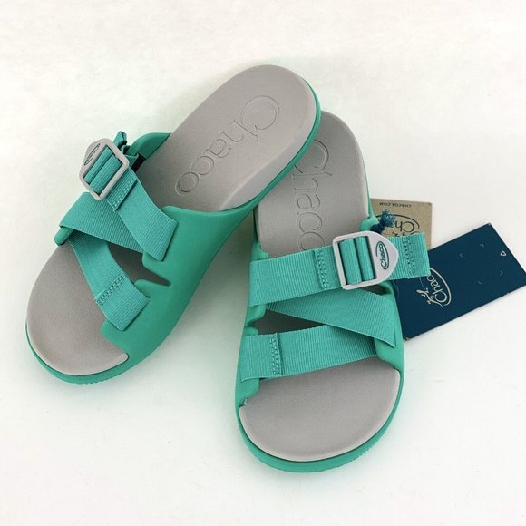 Chaco Shoes - Chaco Chillos Slide Teal Women's Slides Sandals Z Strap Adjustable Blue Green